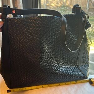 Elegant Black Woven Tote Bag
